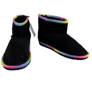 Children's Place Girls Rainbow Low Faux Suede Black Booties 4 New